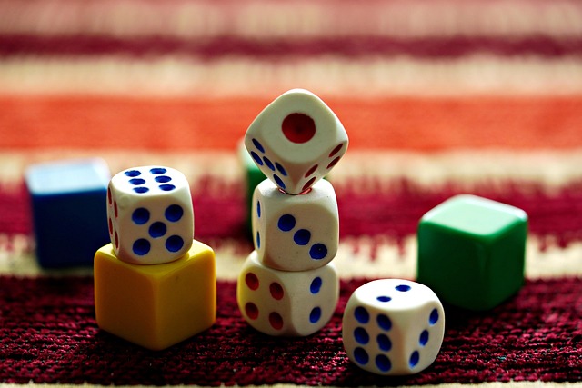 A vibrant scene of dice games in progress